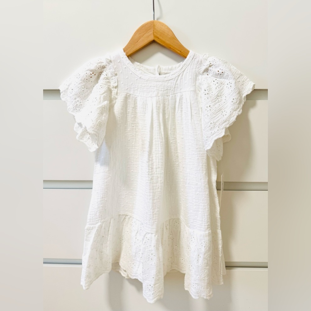 Rachel Zoe White Eyelet Flutter Dress - Size: 4T - NWT!